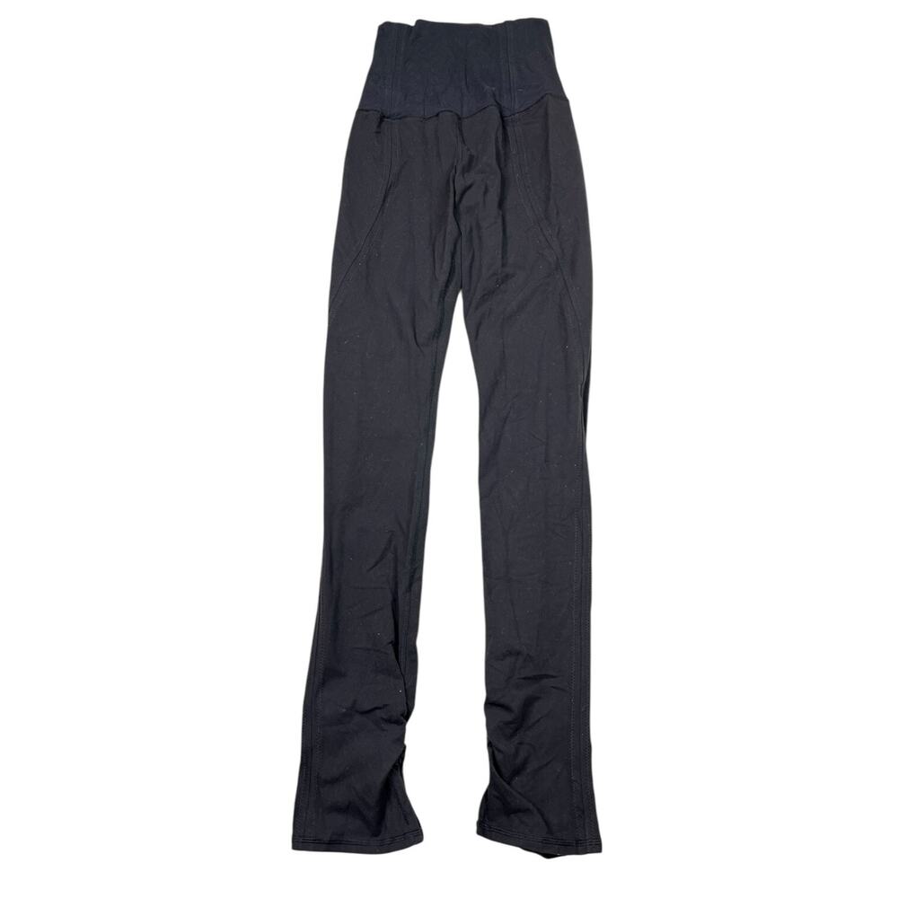 Lululemon Corsetry Tight Pant Dance Leggings Ruched Ankle Spilt Hem Black 4